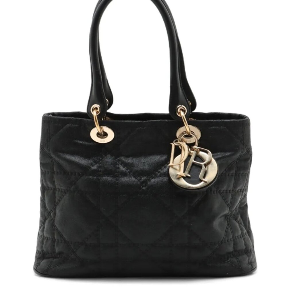Dior #R Cannage Coated Canvas Lady Dior Bag